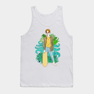 Girl with skateboard Tank Top